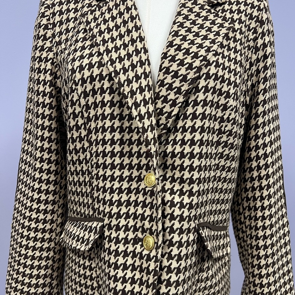 Joan Rivers Houndstooth Blazer with Gold Accents